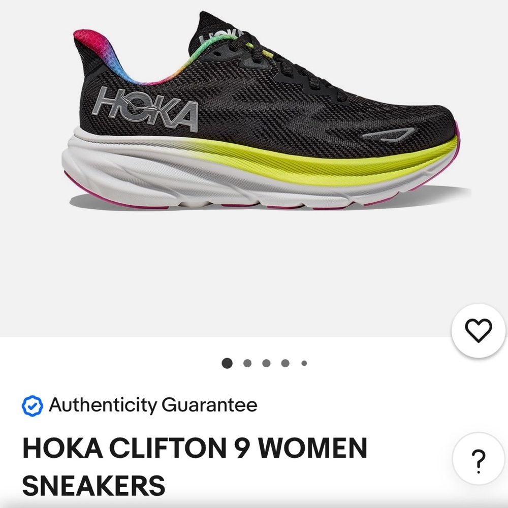 Hoka Clifton 9, Black/All Aboard Women’s SIZE 7.5 - Like new, very gently worn